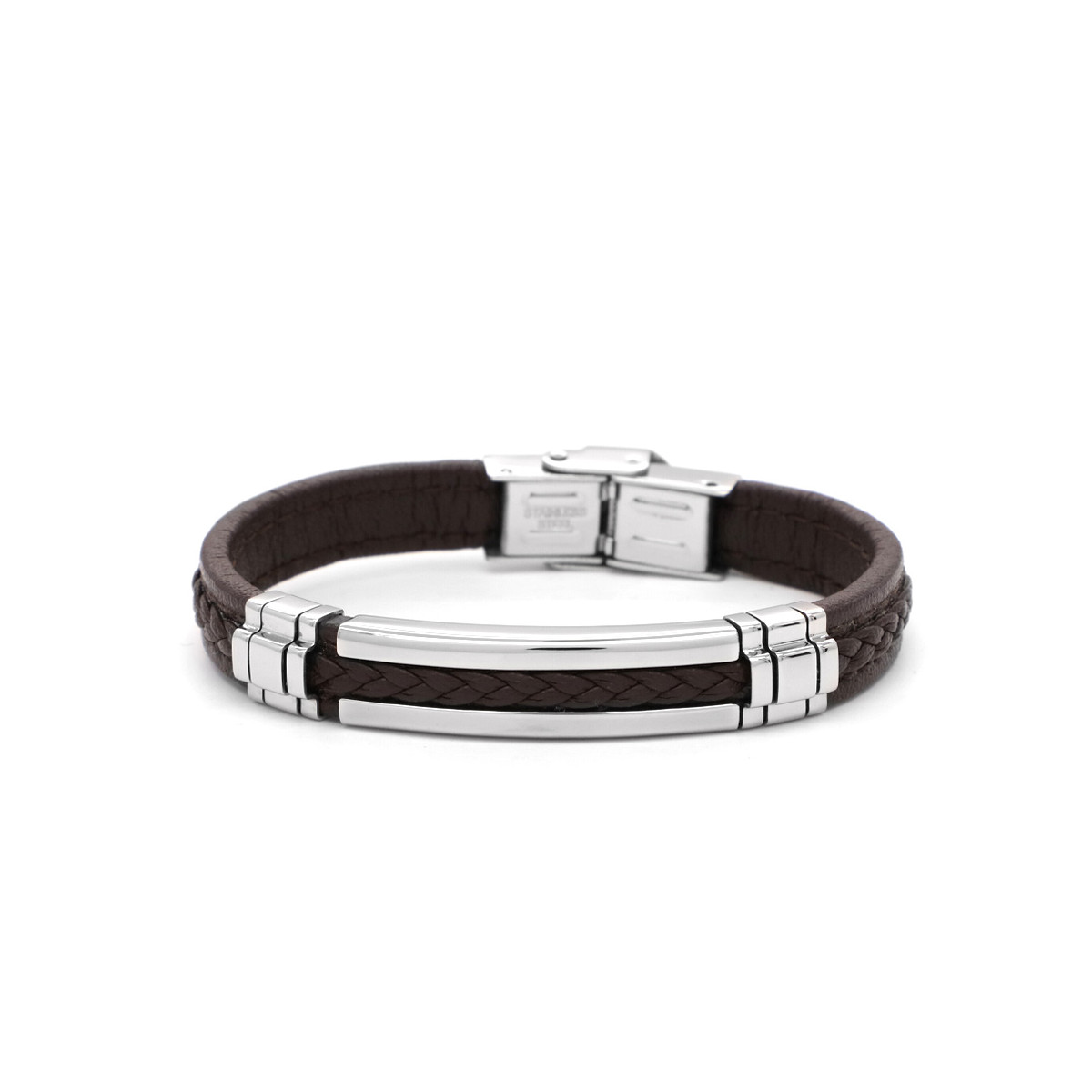Bracelet cuir et acier "Zuri" Bracelet cuir et acier "Zuri"