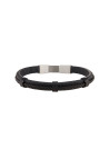 Bracelet ajustable cuir et acier "Zohir" -