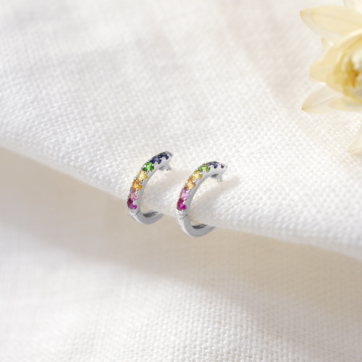 Boucles d'Oreilles Colorful Love Boucles d'oreilles "Mon Apaisante" Or blanc et Saphir