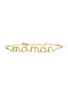 "MAMAN" Bracelet jonc en fil lettering doré à message