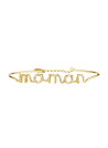 "MAMAN" Bracelet jonc en fil lettering doré à message