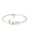 "LOVE" Bracelet jonc en fil lettering rosé à message