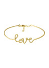 "LOVE" Bracelet jonc en fil lettering doré à message