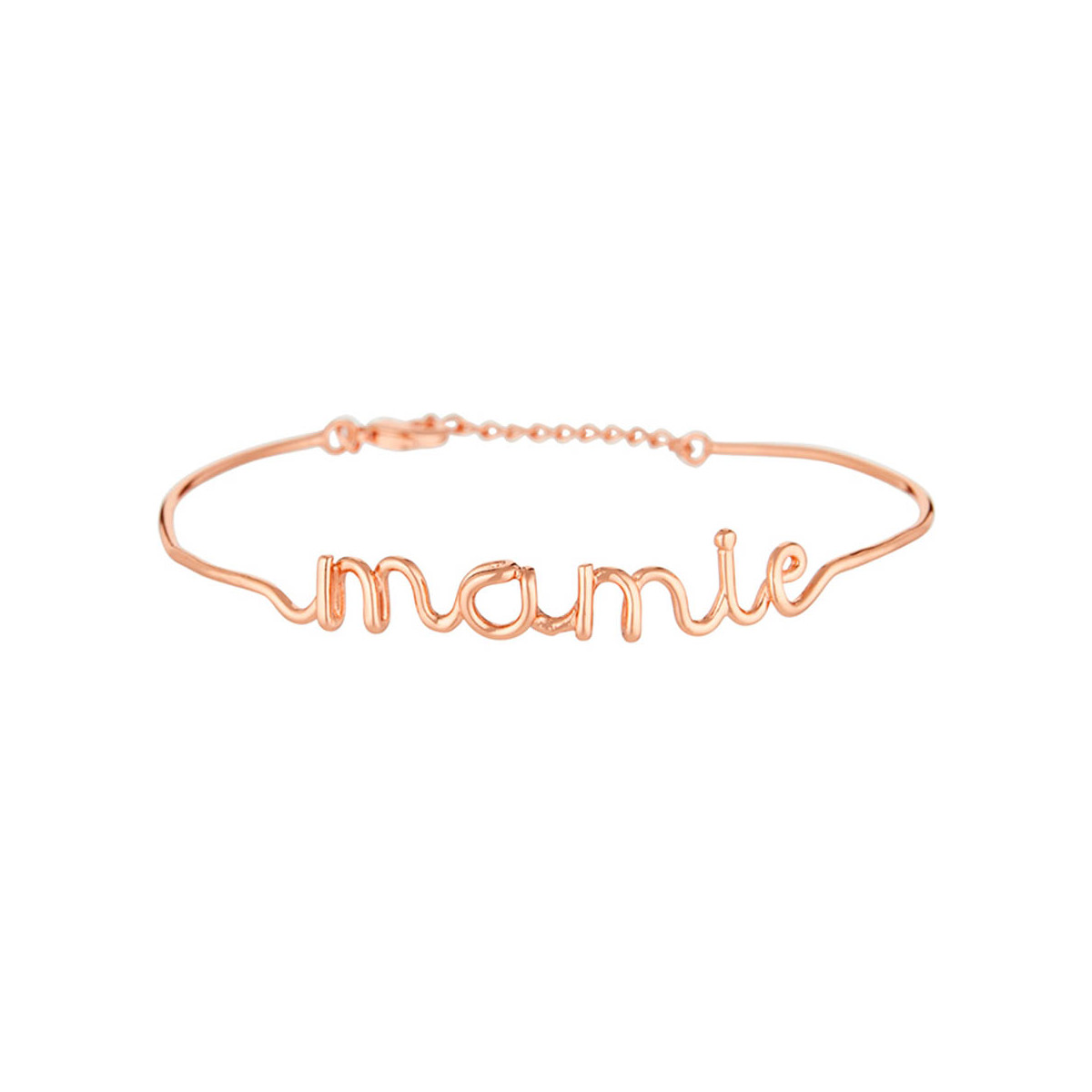 "MAMIE" bracelet fil lettering rosé à message