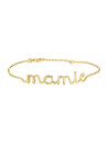 "MAMIE" bracelet jonc en fil lettering doré à message