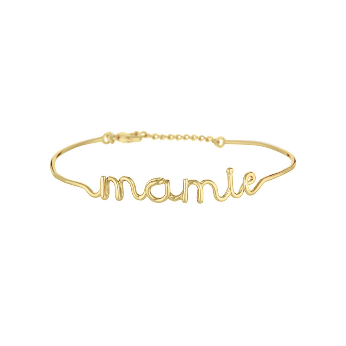 "MAMIE" bracelet jonc en fil lettering doré à message Bracelet à message "Mamie" Laiton doré