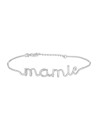 "MAMIE" bracelet jonc en fil lettering argenté à message