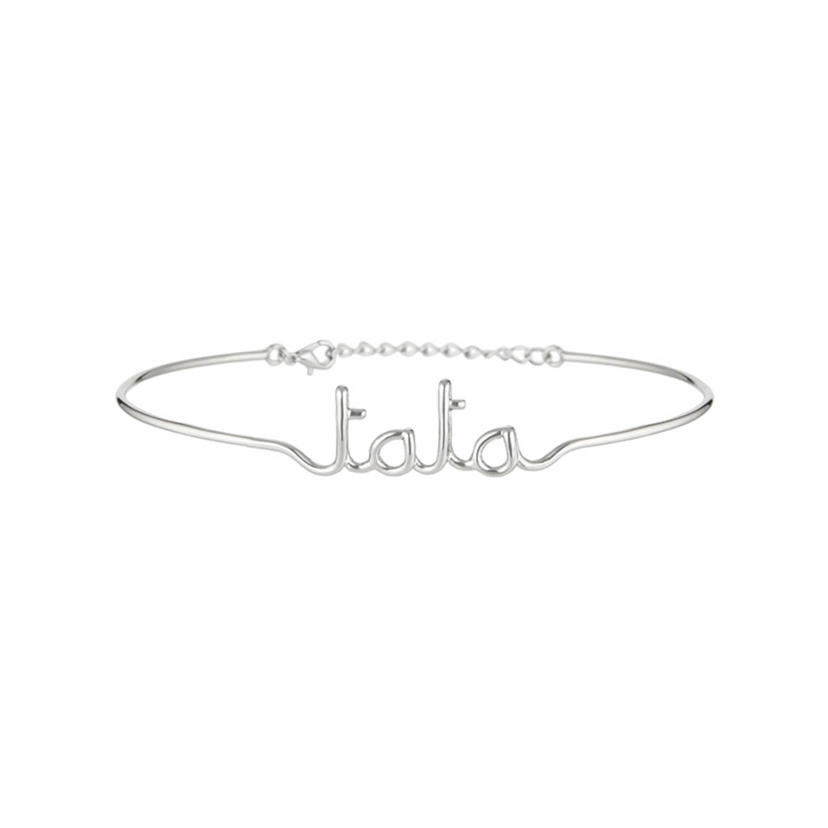 "TATA" Bracelet fil lettering argenté à message