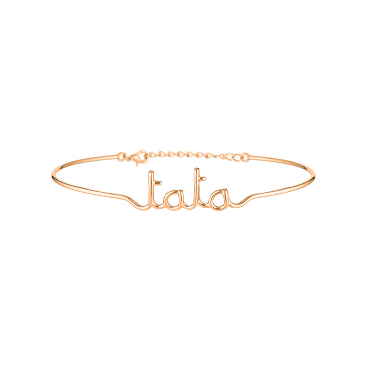 "TATA" Bracelet fil lettering rosé à message