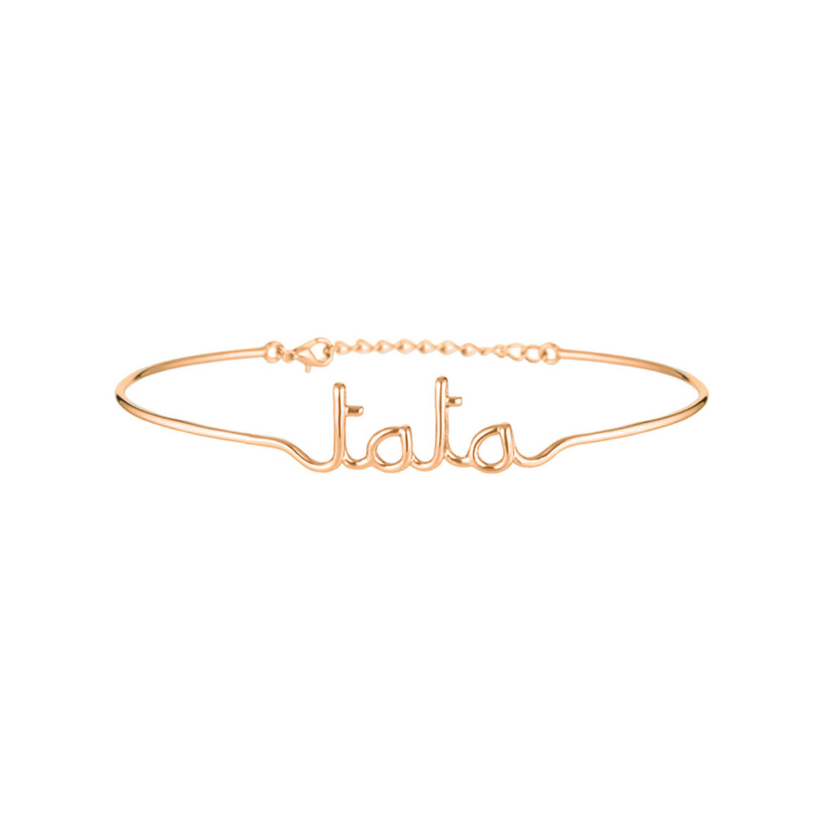 "TATA" Bracelet jonc en fil lettering rosé à message "TATA" Bracelet fil lettering rosé à message