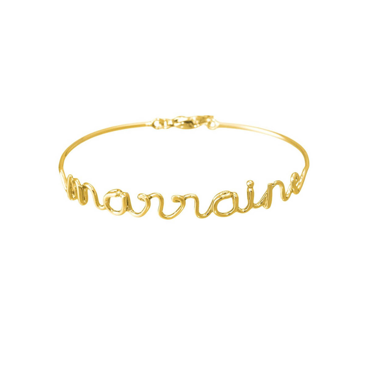 "MARRAINE" bracelet jonc en fil lettering doré à message Bracelet à message "Marraine" Laiton doré