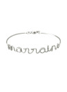 "MARRAINE" bracelet jonc en fil lettering argenté à message