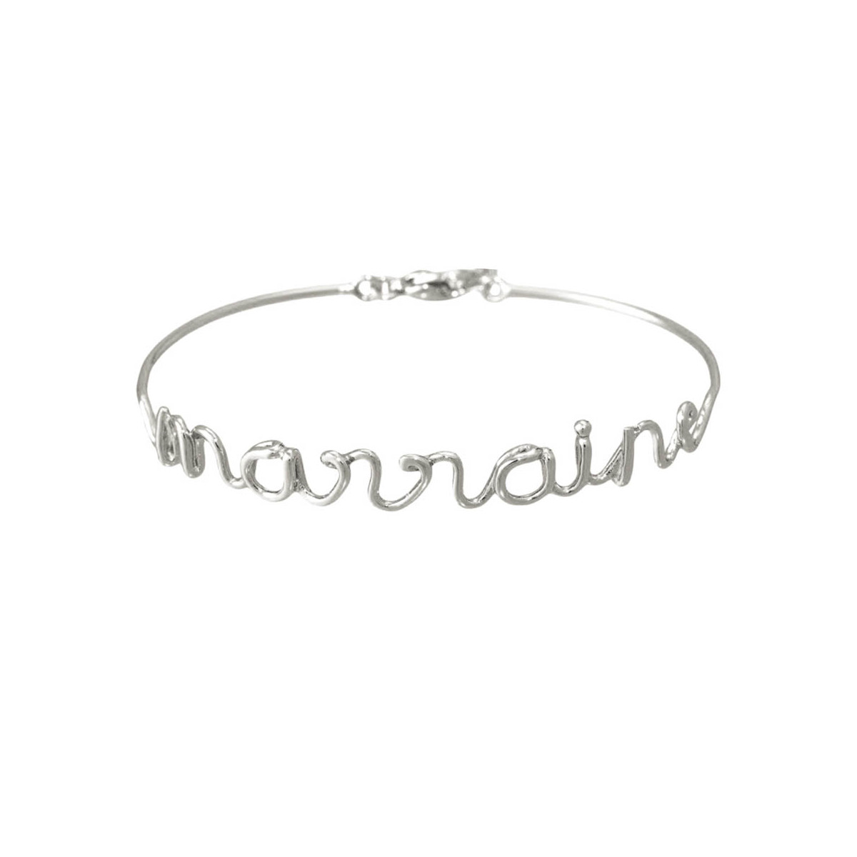 "MARRAINE" bracelet fil lettering argenté à message