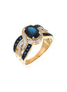 Bague Art Deco "Dakan Saphir" Or jaune et Diamants