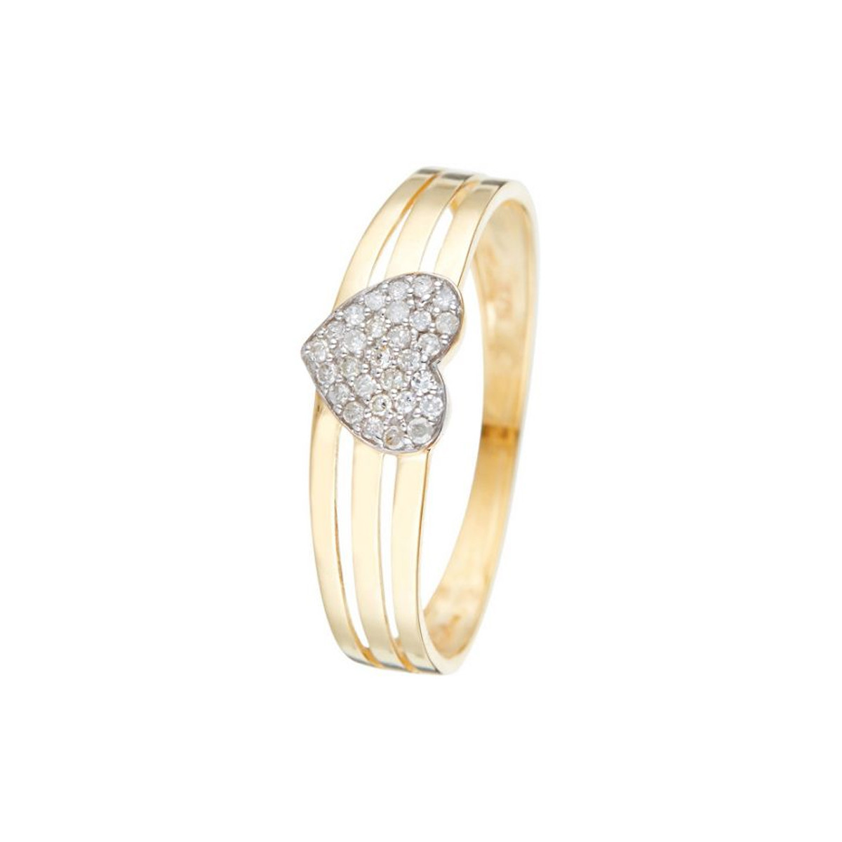Bague "Gravé dans mon Cœur" Or jaune et Diamants Bague " Virginie" Or jaune et Diamant