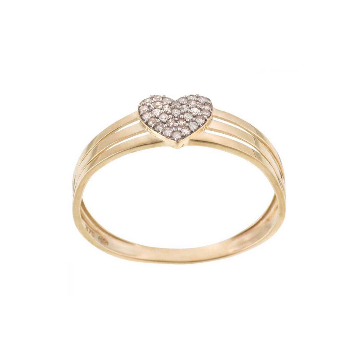 Bague "Gravé dans mon Cœur" Or jaune et Diamants Bague " Virginie" Or jaune et Diamant