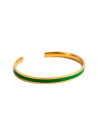 Bracelet jonc ouvert "CORFOU'' émail Vert finition dorée