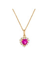Pendentif Or jaune 375/1000 et zirconium rose