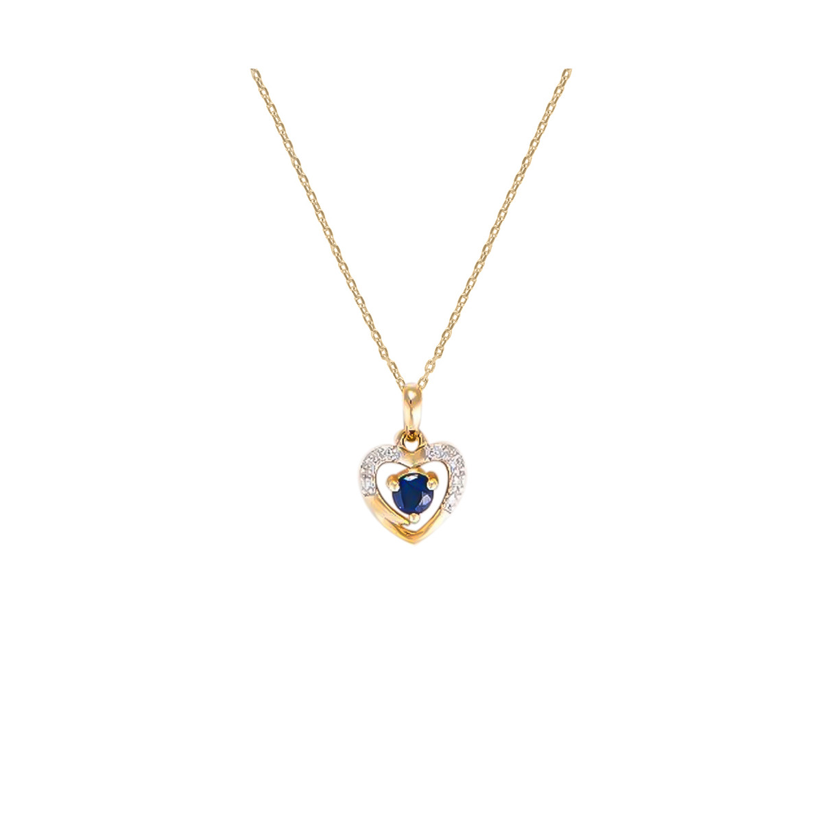 Pendentif Or Jaune Diamant et Saphir Pendentif "Engouement Enchanté" Or jaune et Saphir