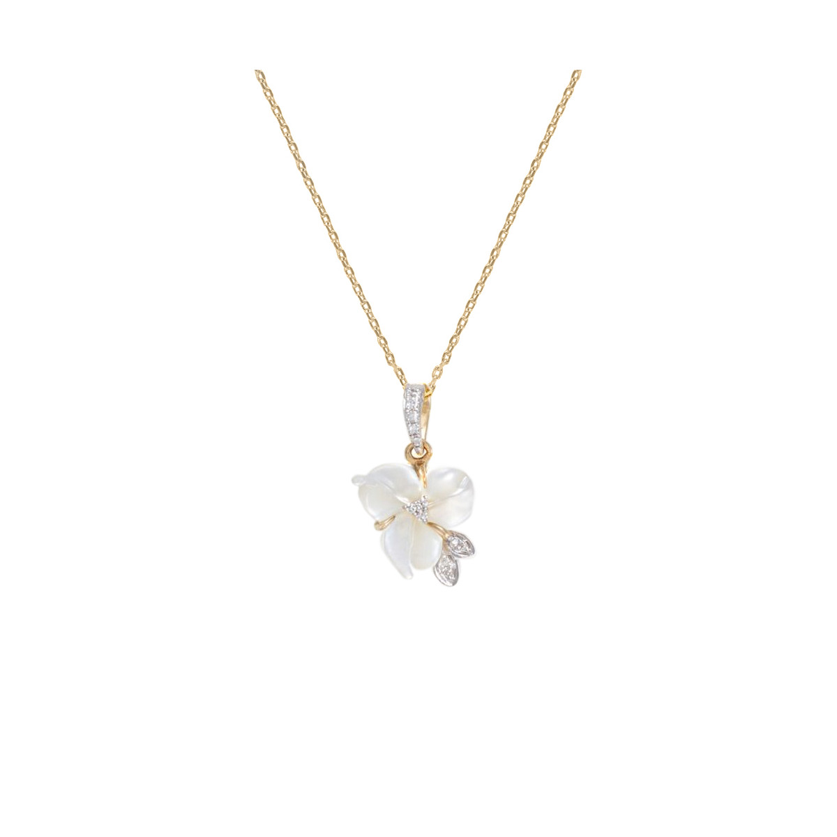 Pendentif Or Jaune Diamant et Nacre Pendentif "Paris Majestueux" Or jaune et Nacre