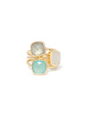 Bague "Elsa" Aqua Calci, Labradorite, Pierre de Lune