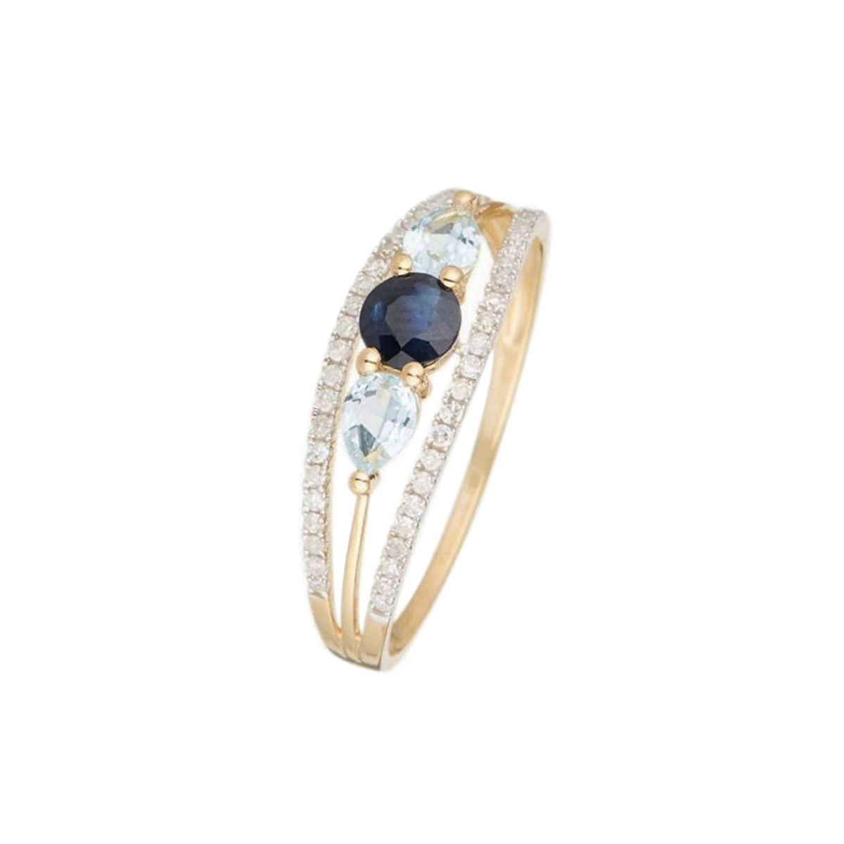 Bague "Loby" Or jaune et Diamants Bague " Andrée" Or jaune et Multipierres