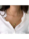 Collier doré, aventurine verte et labradorite