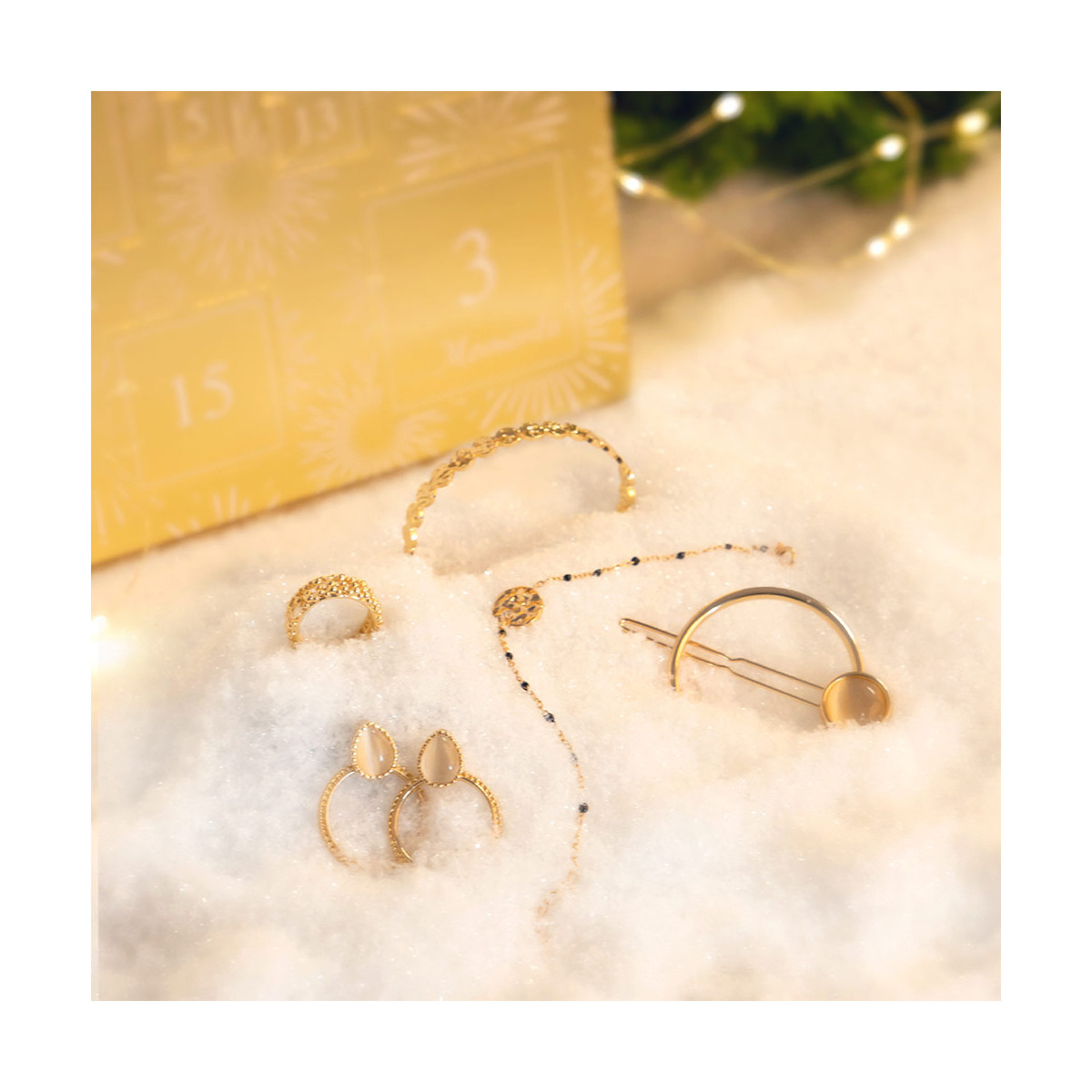 Calendrier de l'avent 2021 Gold - 24 Bijoux Calendrier de l'Avent Doré - 24 Bijoux