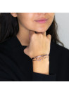 "FRIENDSHIP NEVER ENDS" bracelet jonc rosé à message