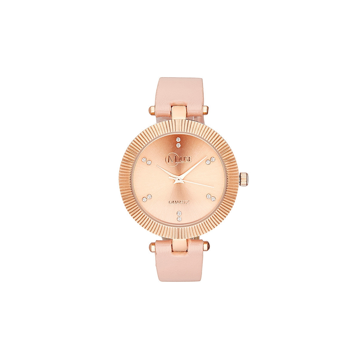 Muse - Montre Femme rosé "Pleyel" - boîtier rosé bracelet rose