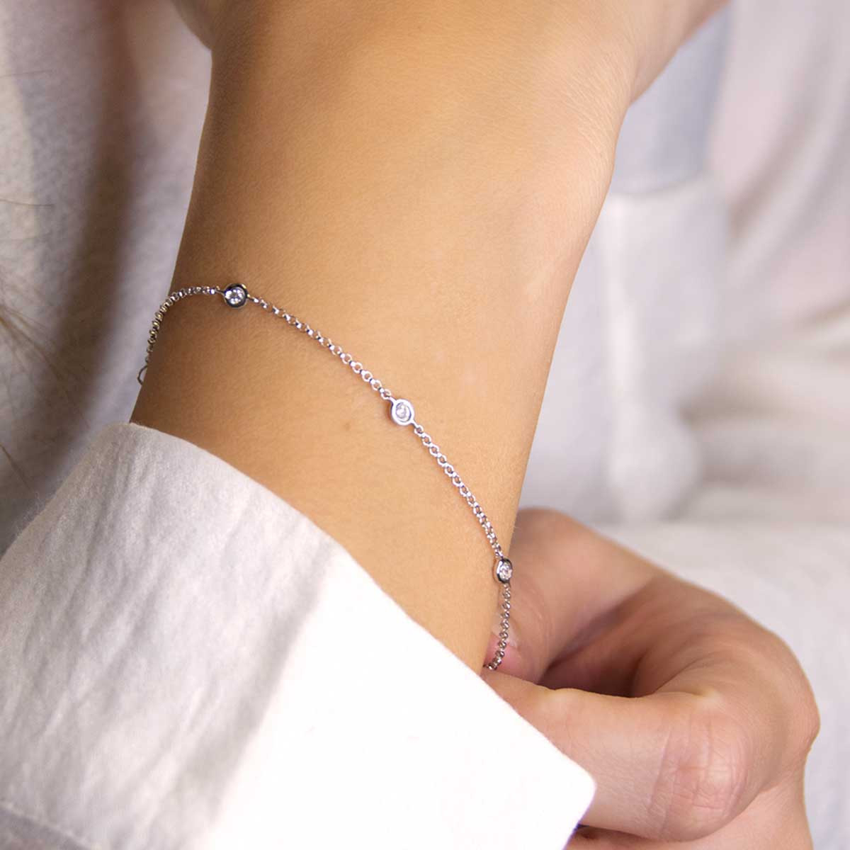 Bracelet Or Blanc et Diamant Bracelet "Rayonnant" Or blanc et Diamant