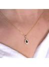Pendentif Or Jaune Diamant et Saphir