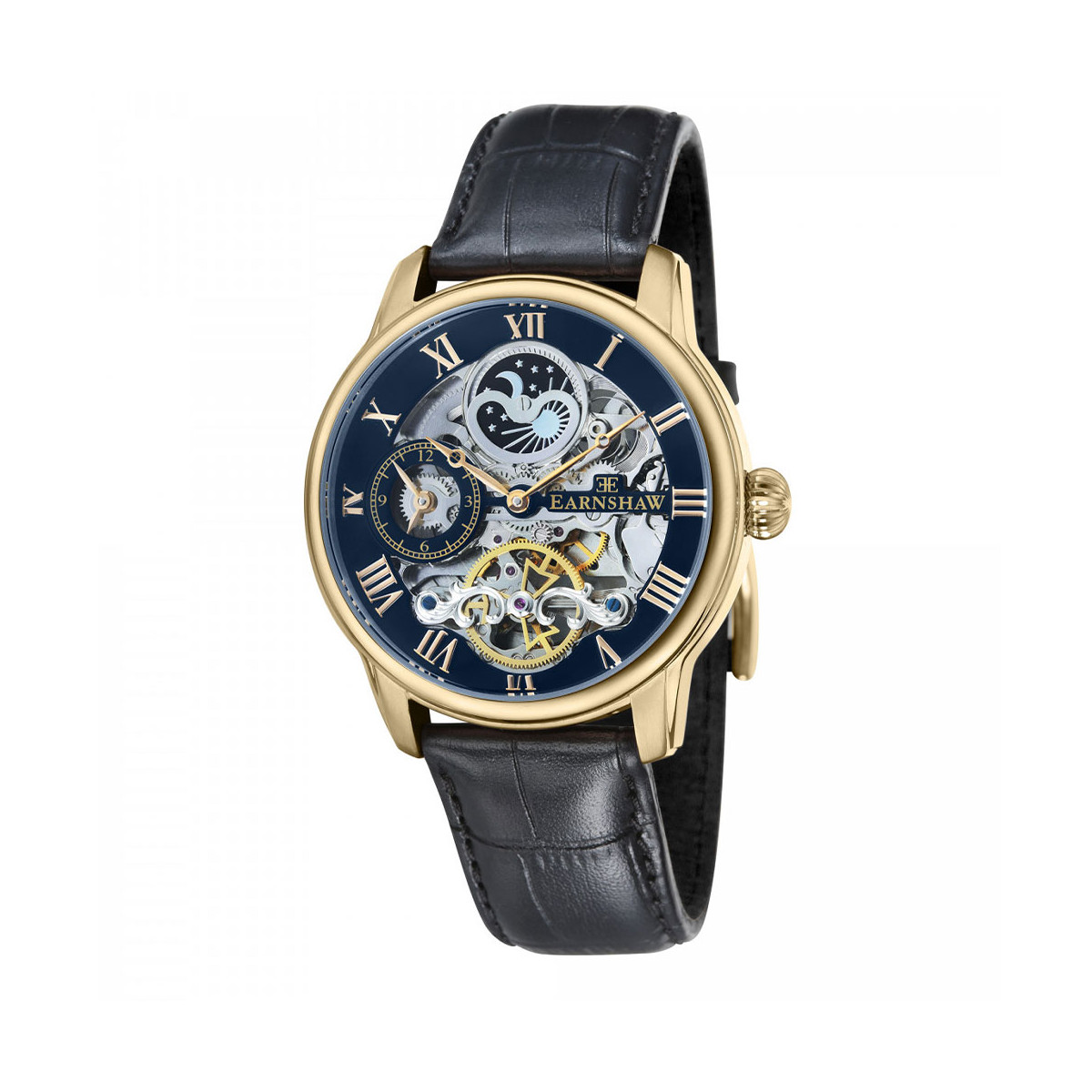 Montre homme Earnshaw LONGITUDE ES-8006-05 automatique - cadran bleu