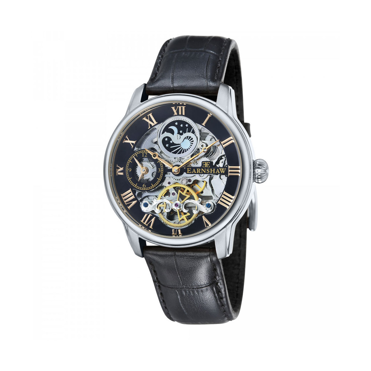 Montre homme Earnshaw LONGITUDE ES-8006-04 automatique - cadran noir Montre homme Earnshaw LONGITUDE ES-8006-04 automatique - cadran noir