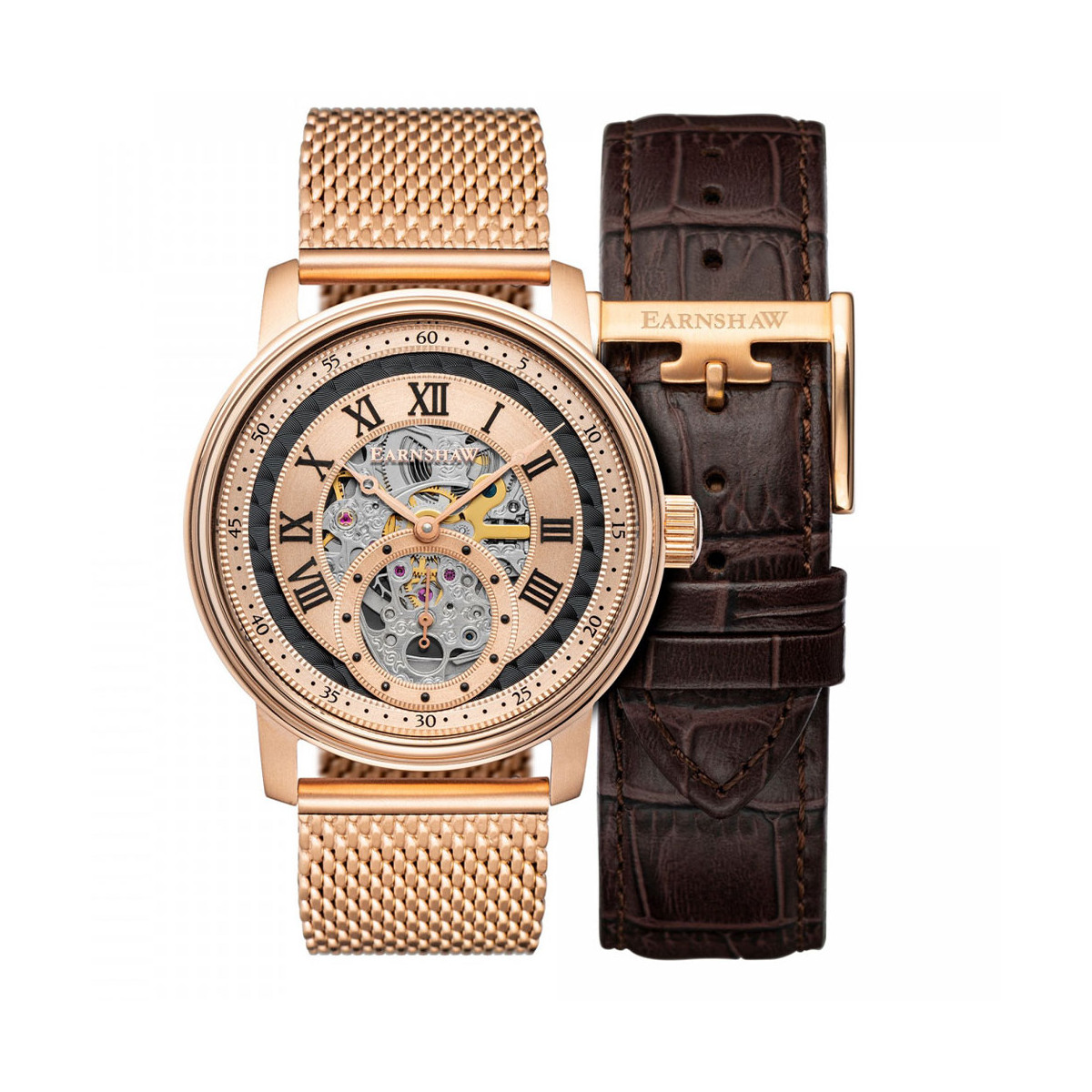 Coffret montre homme Earnshaw DOWNING ES-8119-66 automatique -cadran noir Coffret montre homme Earnshaw DOWNING ES-8119-66 automatique - cadran noir