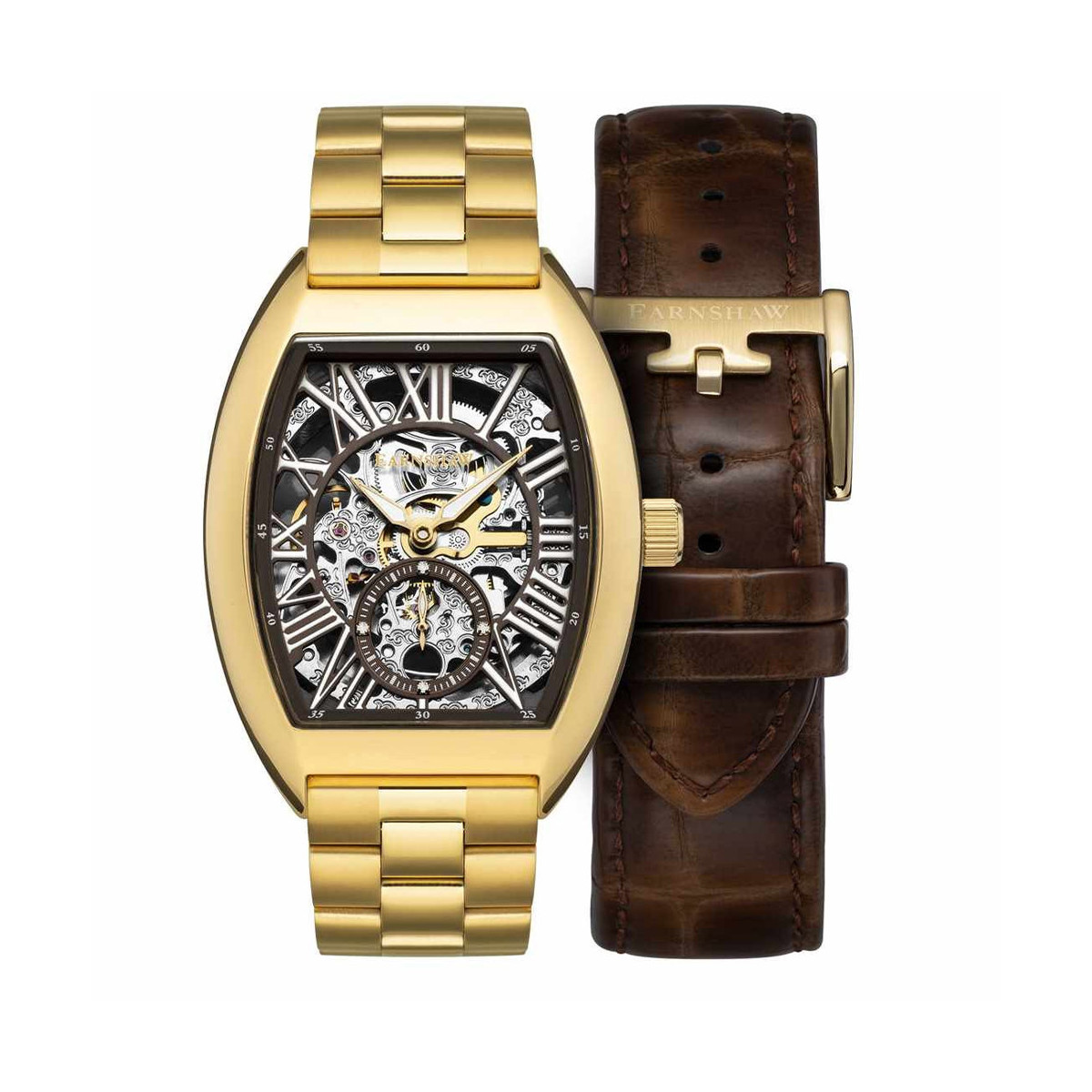 Coffret montre homme Earnshaw CHAPEL ES-8123-44 automatique - cadran marron Coffret montre homme Earnshaw CHAPEL ES-8123-44 automatique - cadran marron