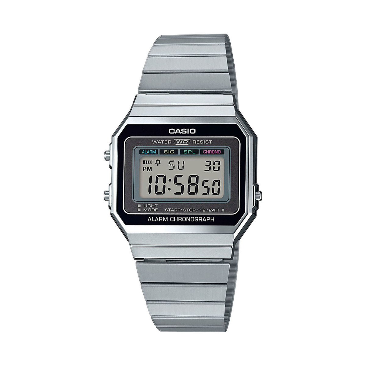 Montre casio vintage avec Verre poli en forme de cristal Montre Casio mixte vintage - A700WE-1AEF