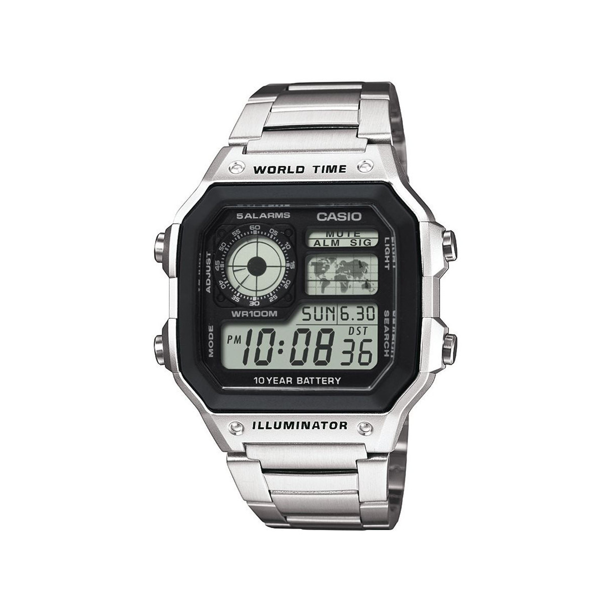 Montre homme wolrd time casio collection - AE-1200WHD-1AVEF Montre homme casio collection - AE-1200WHD-1AVEF