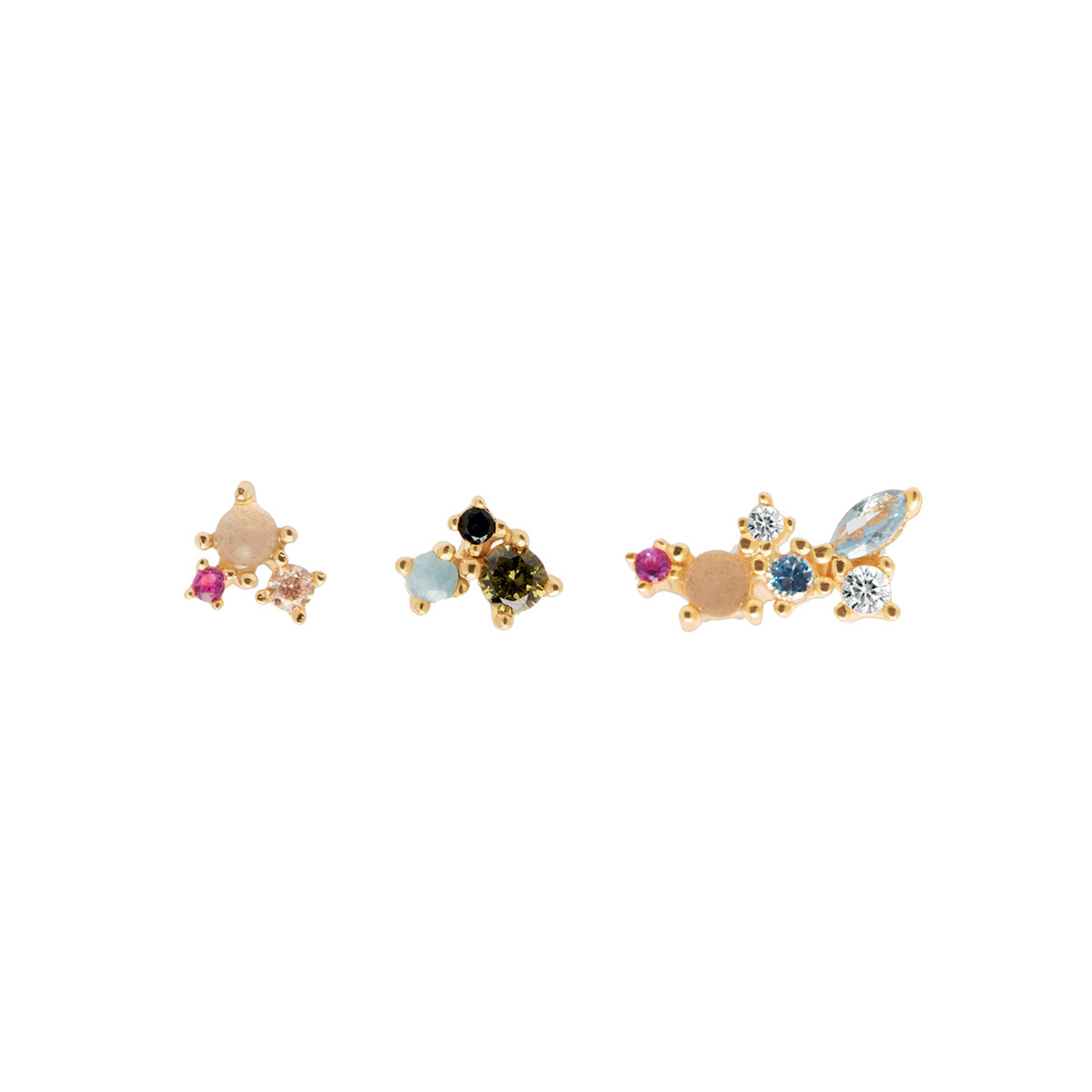 PDPAOLA Boucles d'Oreilles - LA PALETTE - en argent doré PDPAOLA Boucles d'Oreilles - La Palette - en argent plaqué or - AR01-209-U