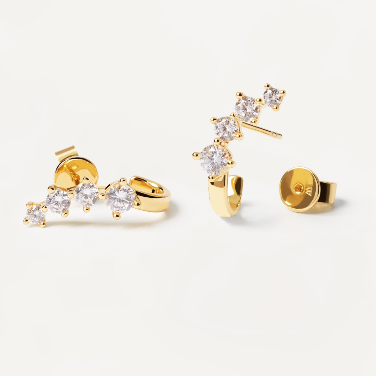 PDPAOLA Collier et Boucles d'Oreilles - COFFRET DORE- en argent doré PDPAOLA Collier et Boucles d'Oreilles - COFFRET DORE- en argent plaqué or - BU01-040-U