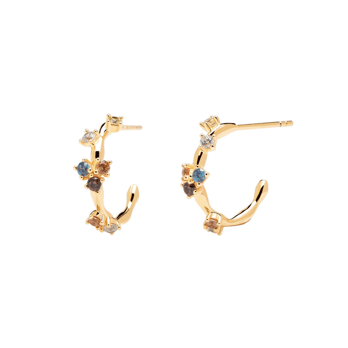PDPAOLA Mini Créoles- FIVE GOLD - en argent doré PDPAOLA Mini Créoles - Five Gold - en argent plaqué or - AR01-289-U