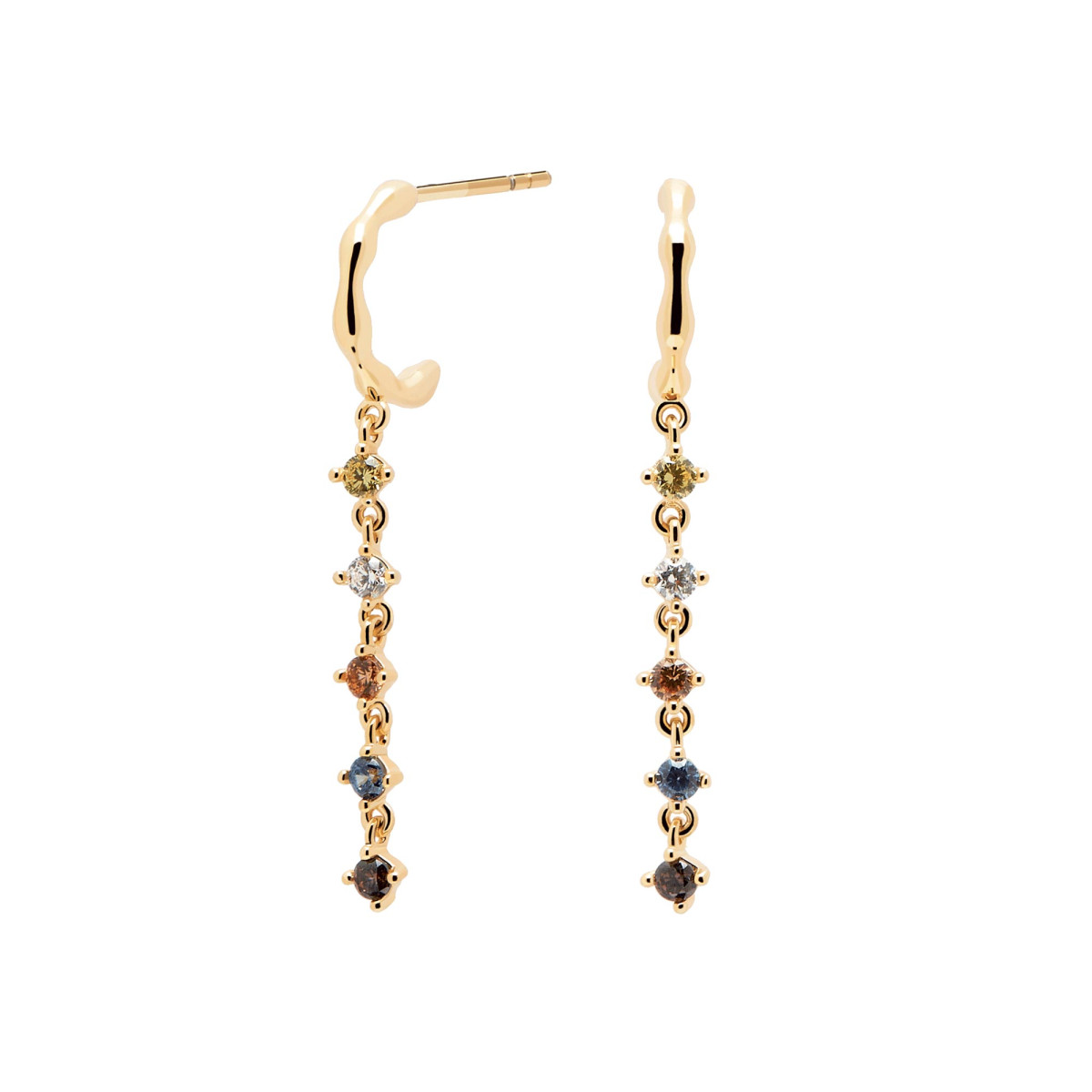 PDPAOLA Boucles d'Oreilles - Sage Gold - en argent plaqué or - AR01-303-U