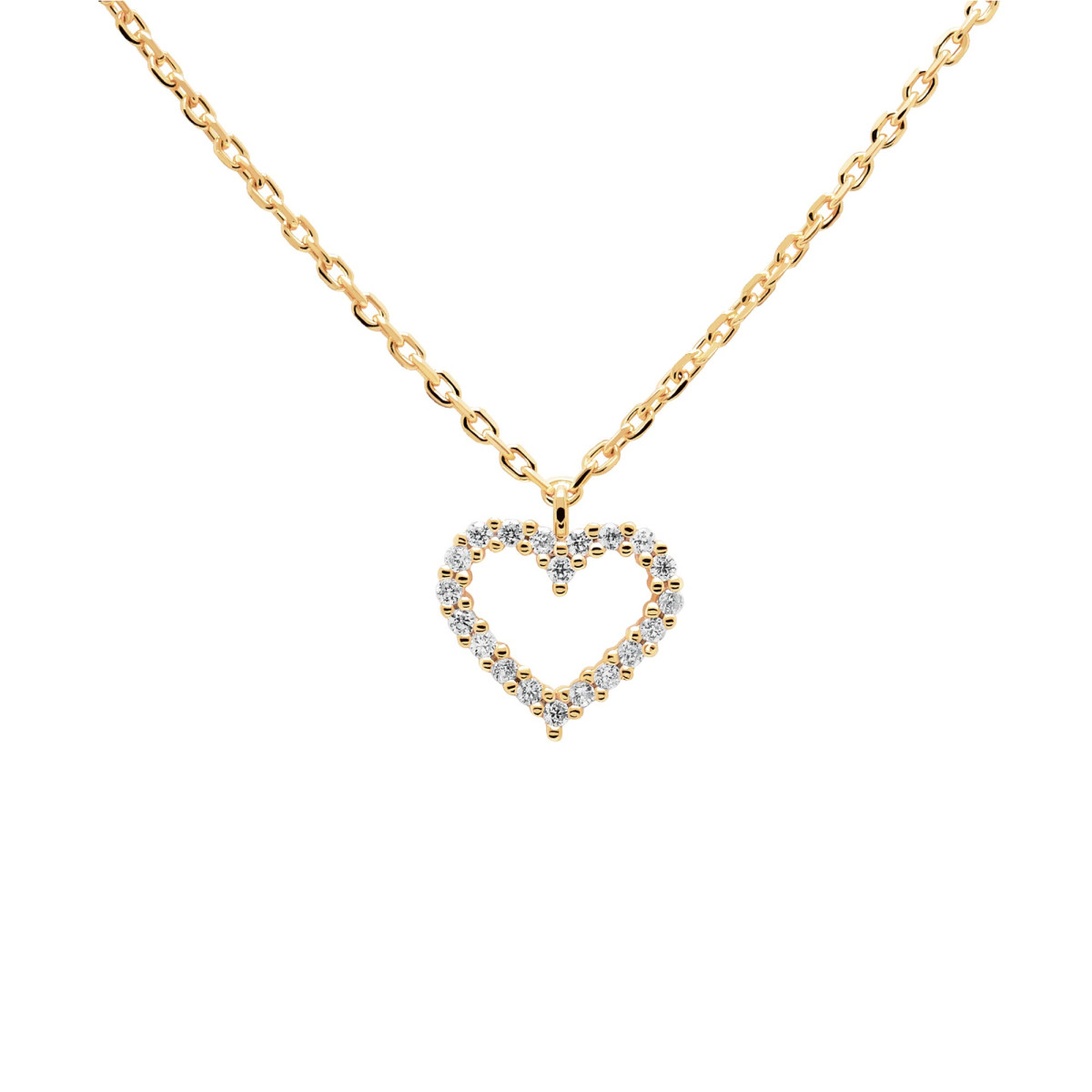 PDPAOLA Collier - WHITE HEARTH - en argent doré PDPAOLA Collier - White Hearth - en argent plaqué or - CO01-220-U