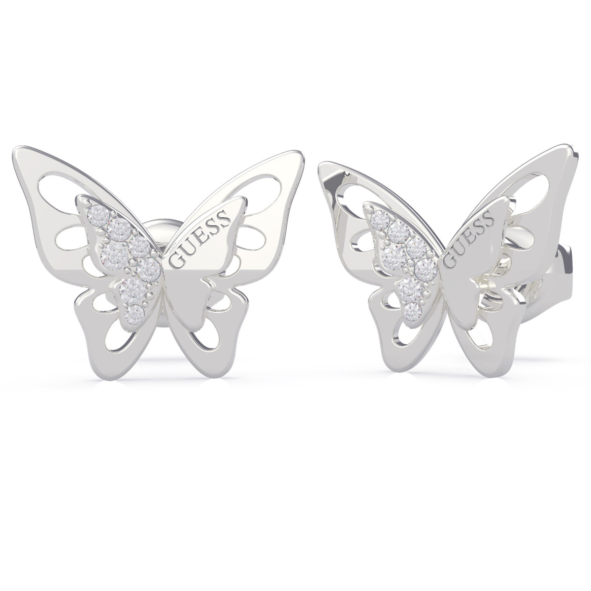 Boucles d'oreilles Guess "Fly away" Acier rhodié - UBE70184