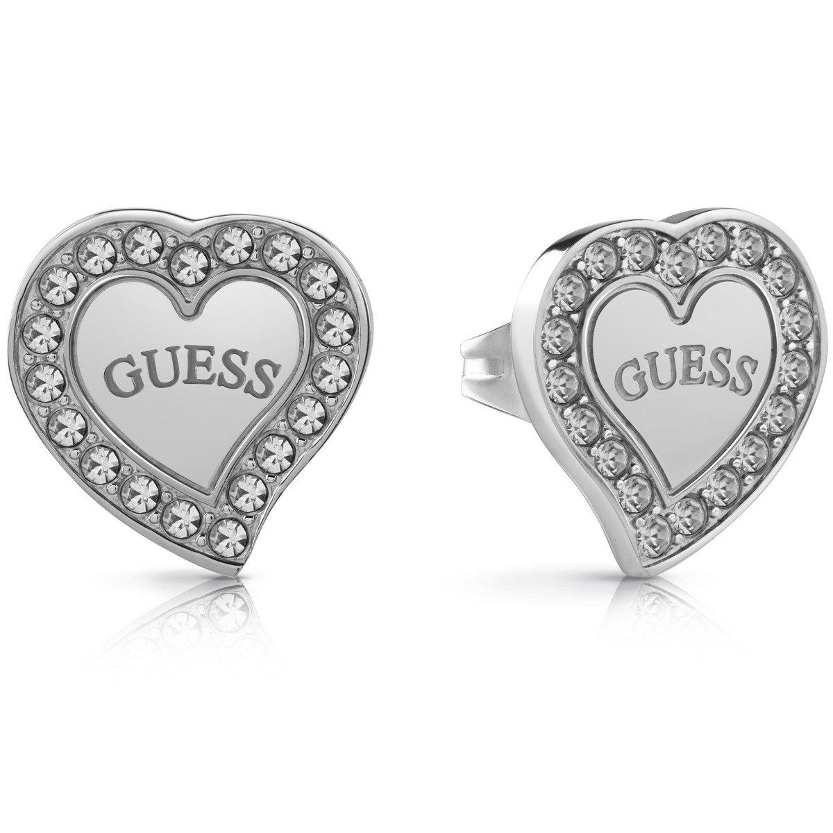 Boucles d'oreilles Guess "Heart warming" Acier argenté - UBE78054