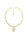 Collier Guess "Crystal tag" Acier doré