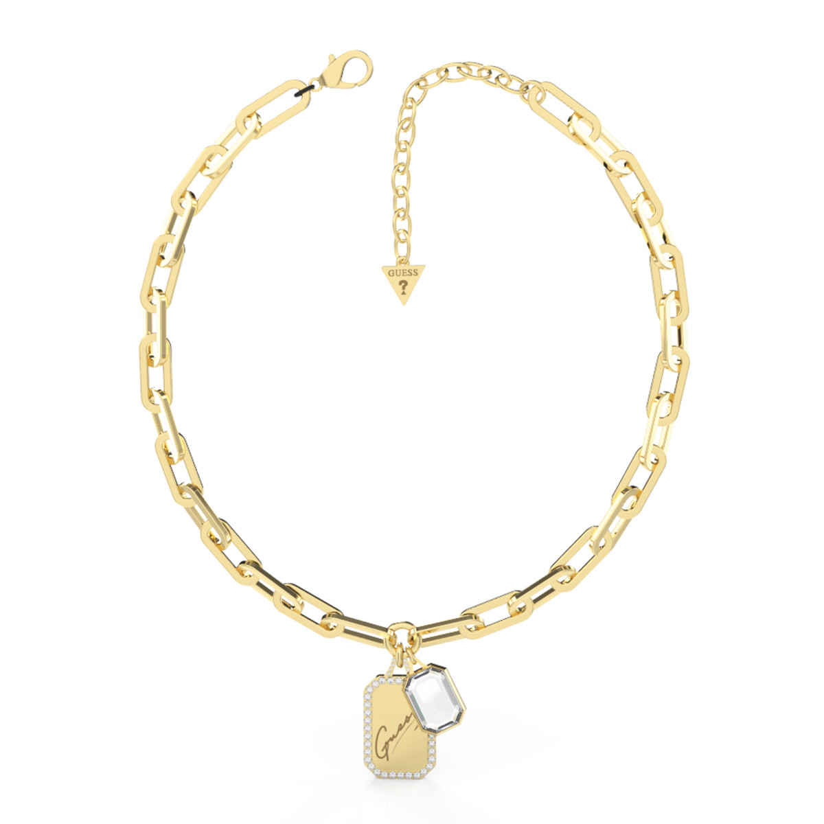 Collier Guess "Crystal tag" Acier doré Collier Guess "Crystal tag" Acier doré - JUBN01126JWYG