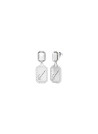 Boucles d'oreilles Guess "Crystal tag" Acier rhodié