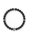 Bracelet Guess "Men in Guess" Acier doré et perles noires