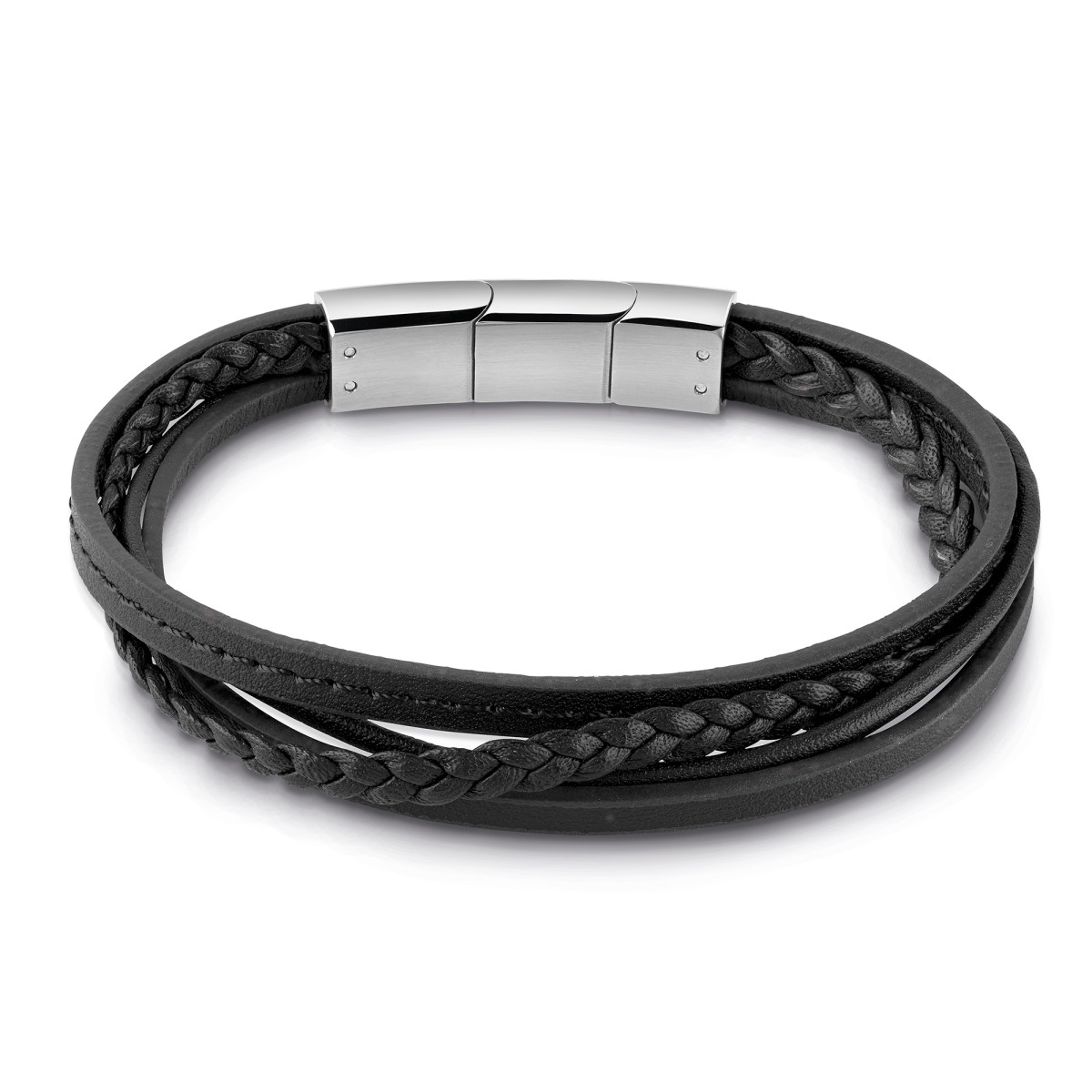 Bracelet Guess "Man identity" Acier rhodié noir Bracelet Guess "Man identity" Acier rhodié noir - UMB28040